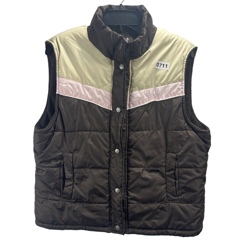 Seventy Seven Girls Pink Brown Sleeveless Vest Size XL